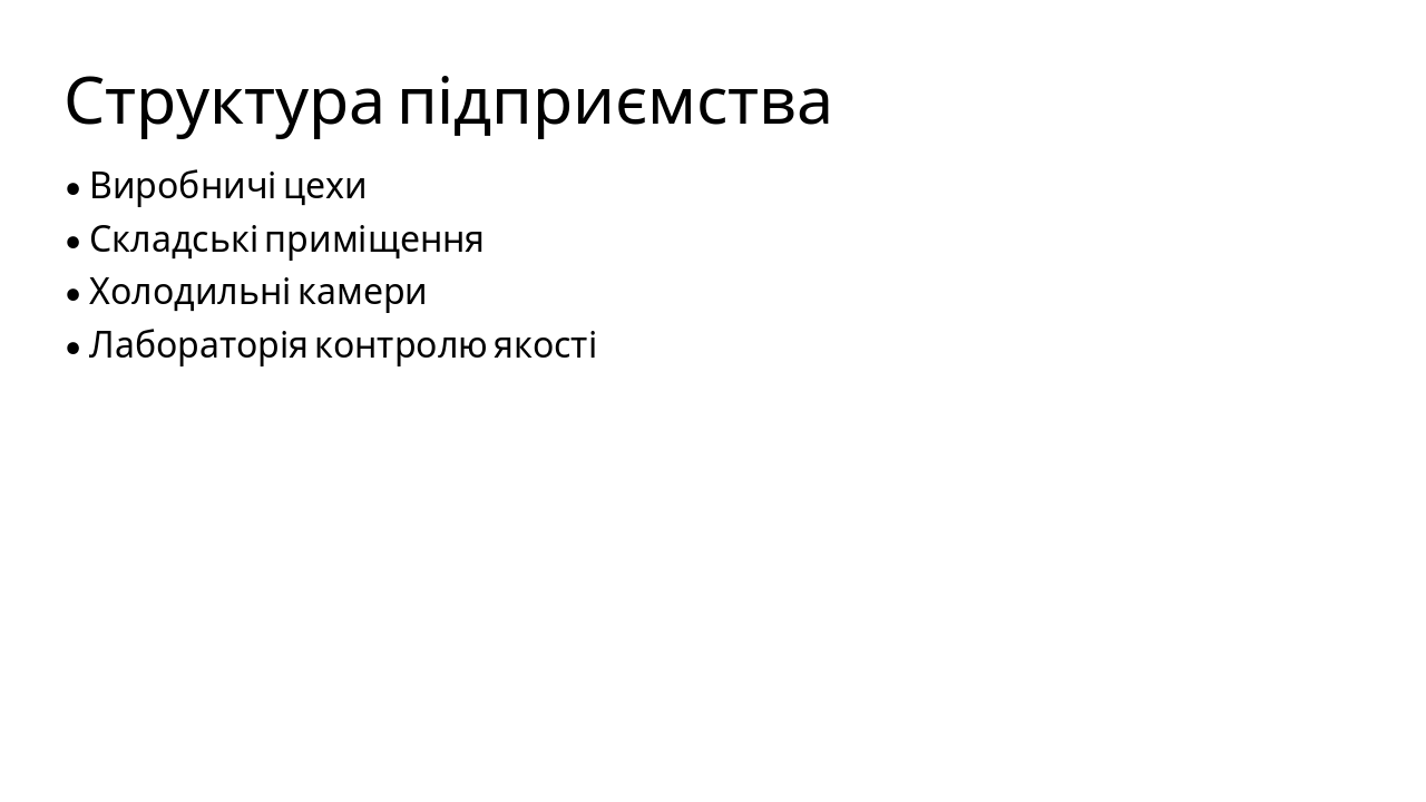 Slide 3 - Структура підприємства