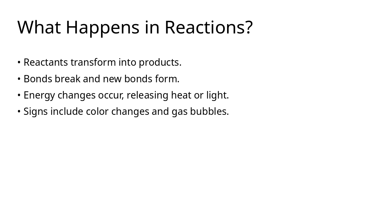 Slide 7 - What Happens in Reactions?