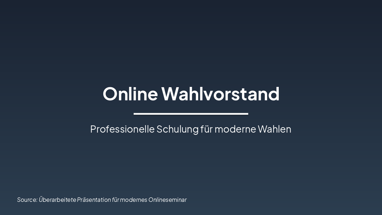 Online Wahlvorstand Präsentation