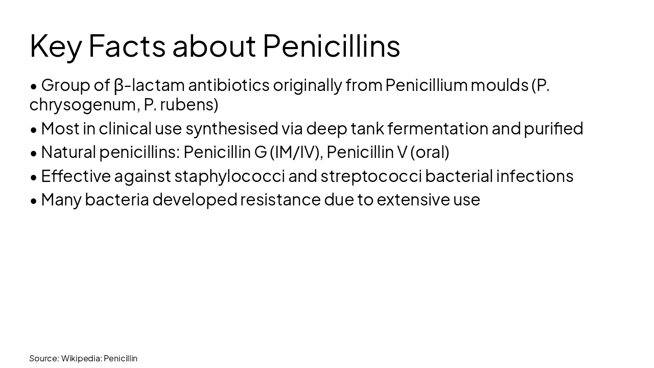 Slide 4 - Key Facts about Penicillins