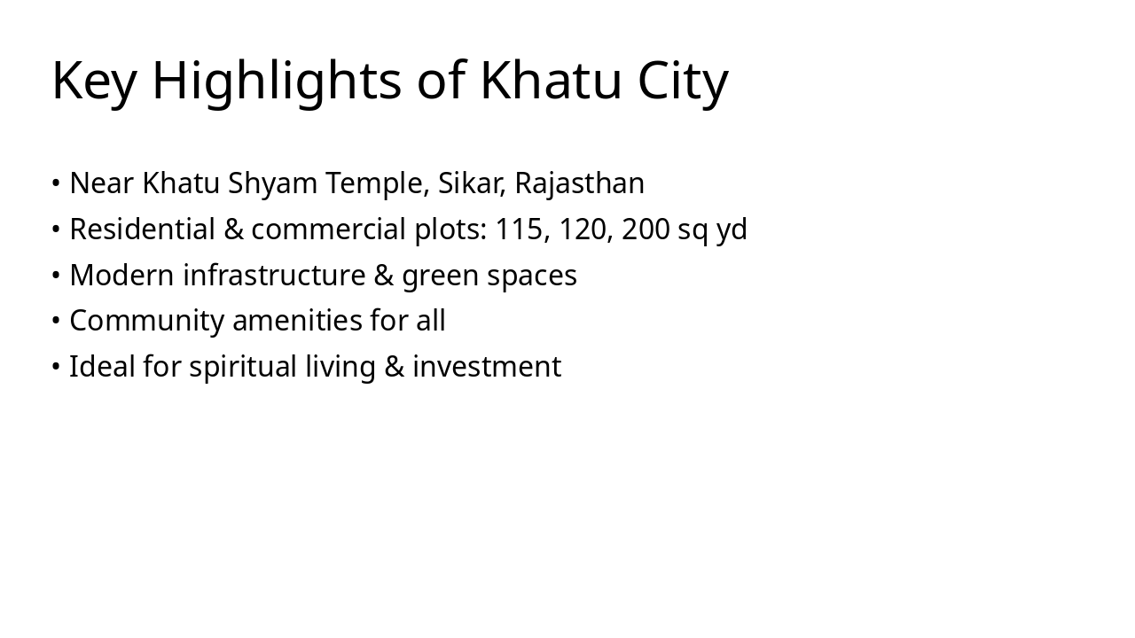 Khatu City: Plots Near Khatu Shyam Temple (41 chars)