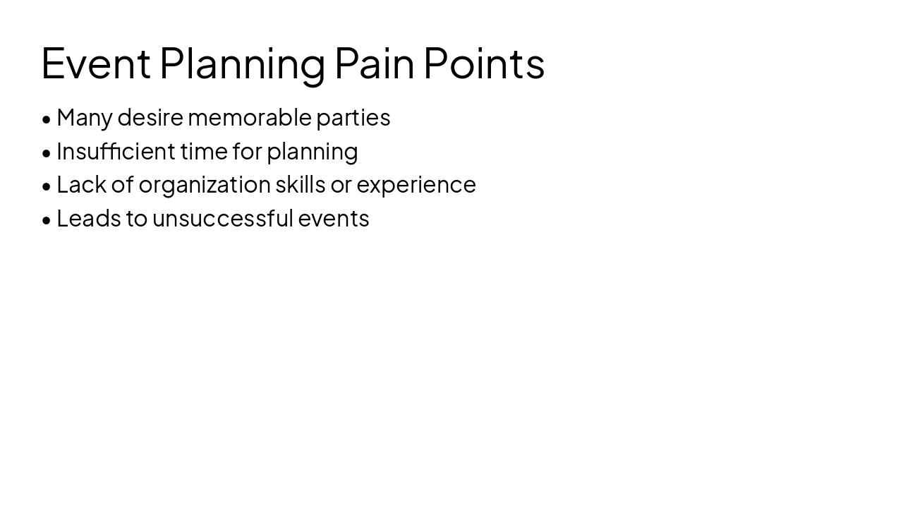 Slide 4 - Event Planning Pain Points