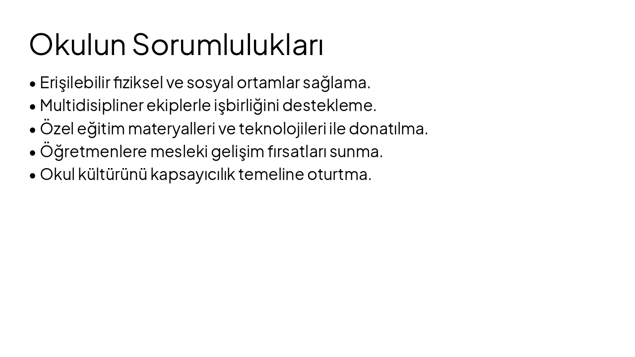 Slide 10 - Okulun Sorumlulukları