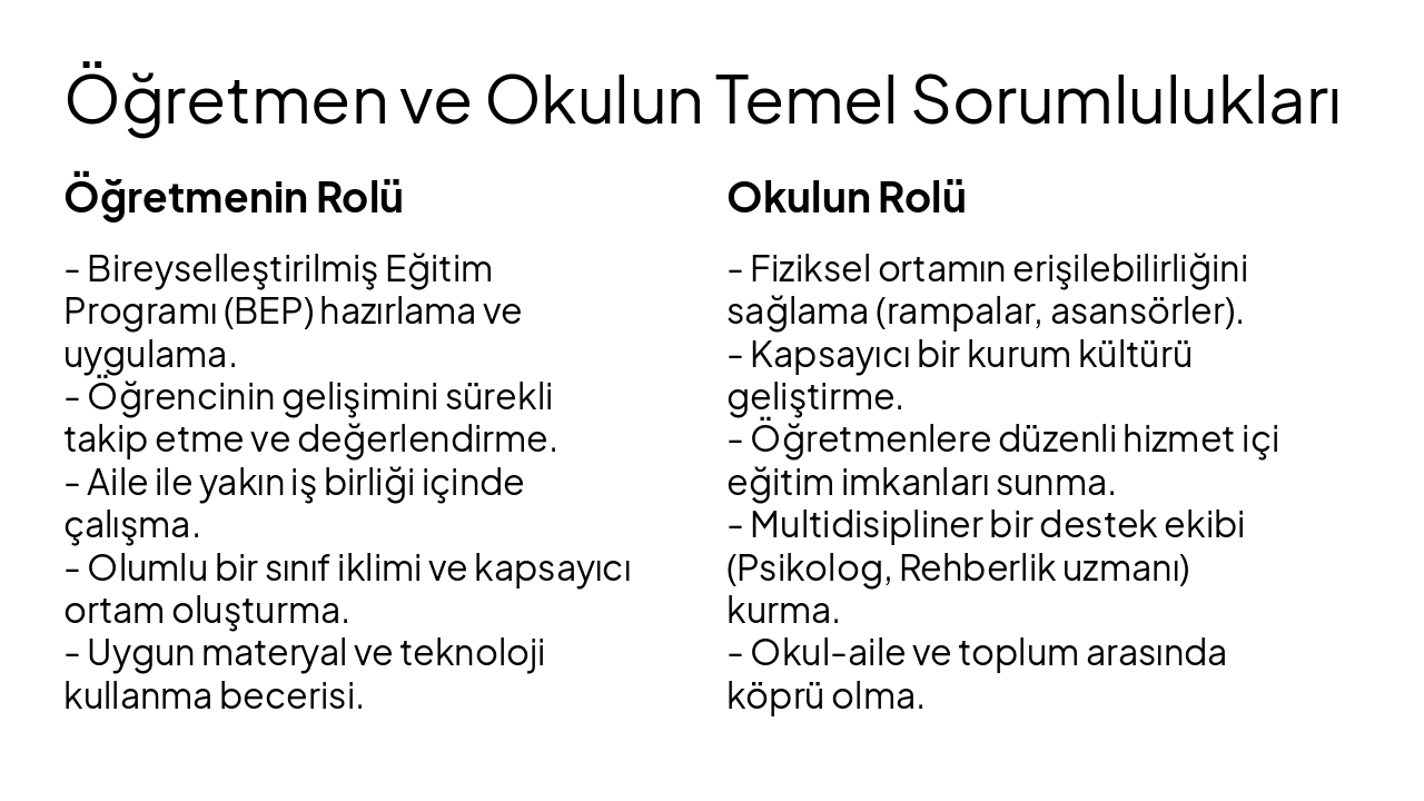 Slide 11 - Öğretmen ve Okulun Temel Sorumlulukları