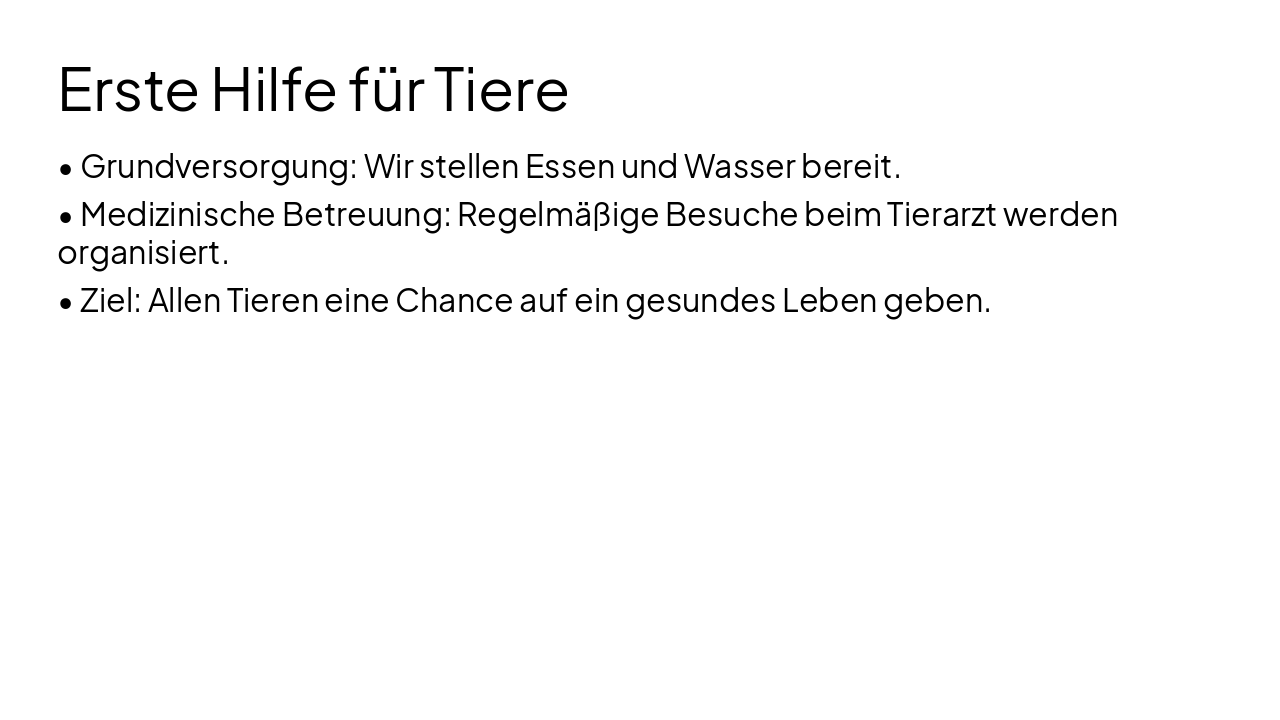 Slide 4 - Erste Hilfe für Tiere