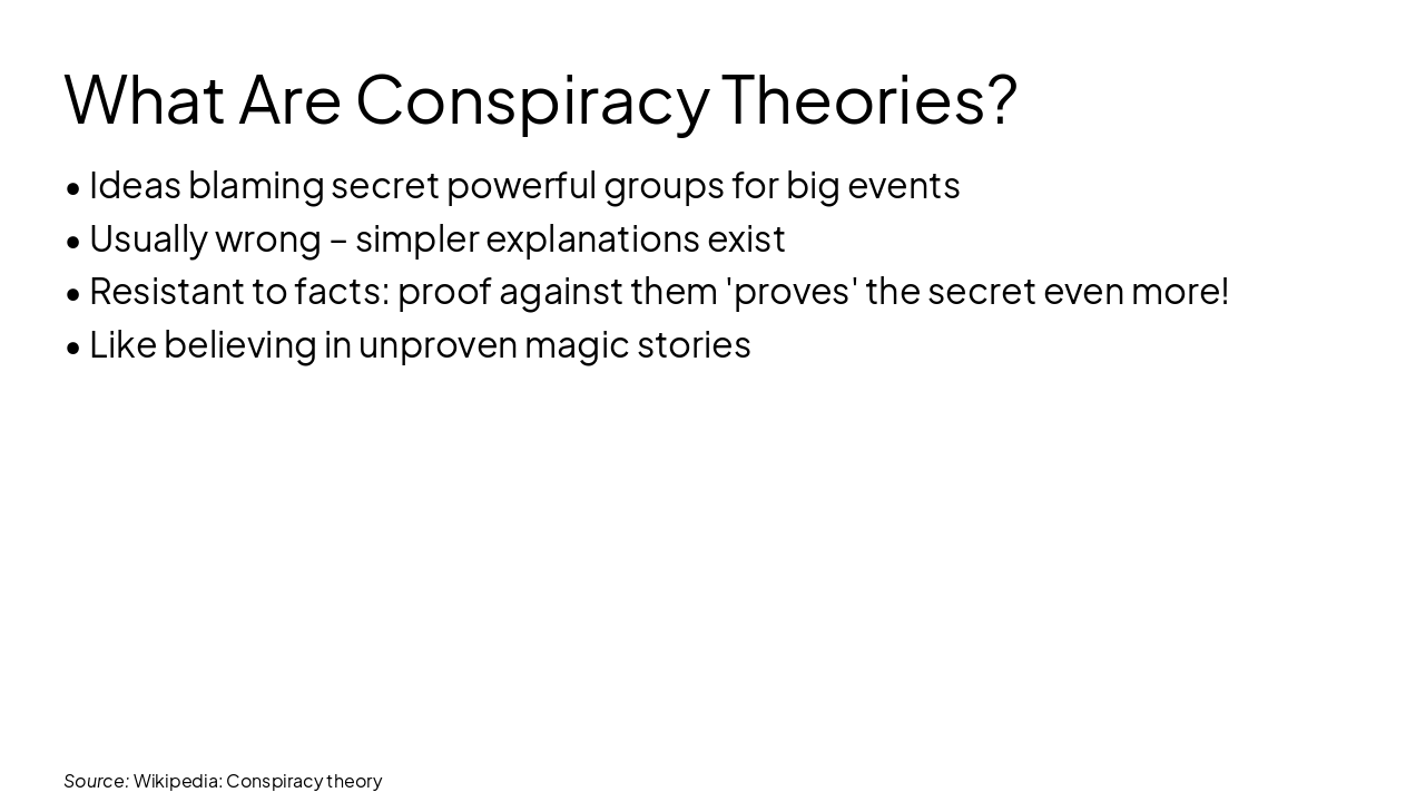 Slide 3 - What Are Conspiracy Theories?