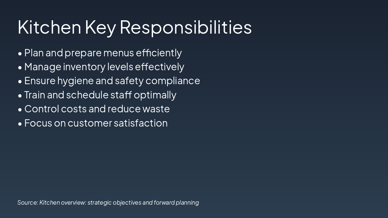 Slide 4 - Kitchen Key Responsibilities