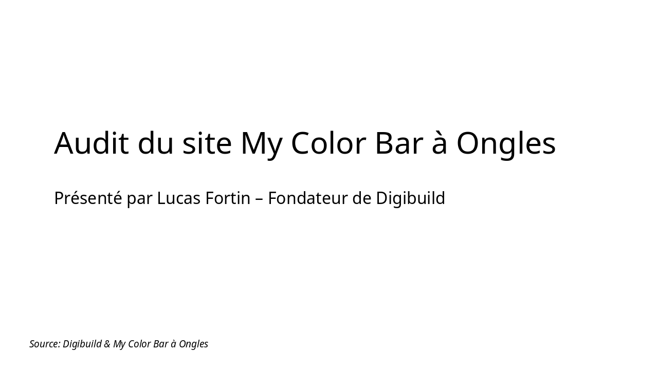 Audit Site My Color Bar à Ongles - Digibuild (42 chars)