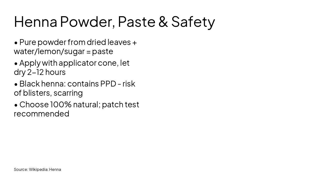 Slide 17 - Henna Powder, Paste & Safety