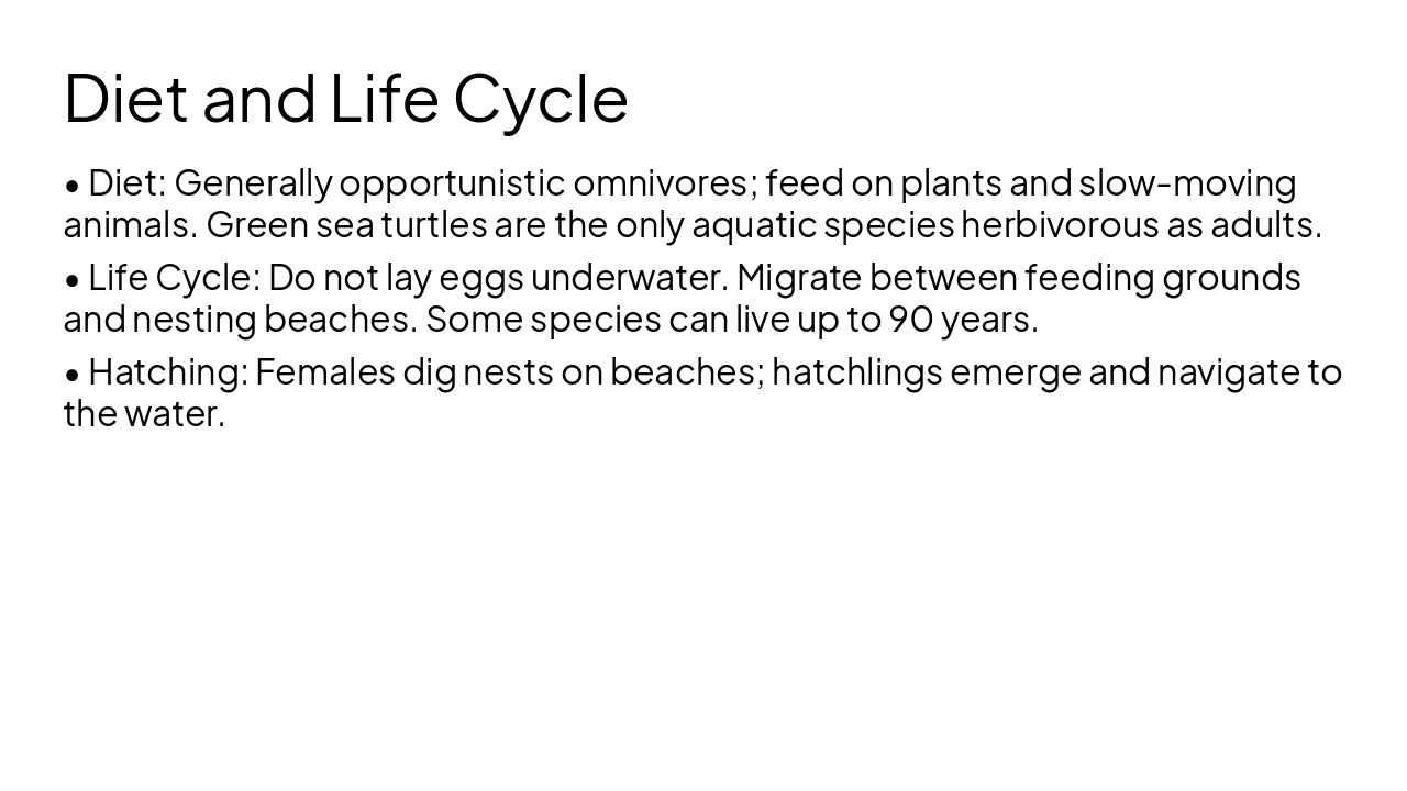 Slide 8 - Diet and Life Cycle