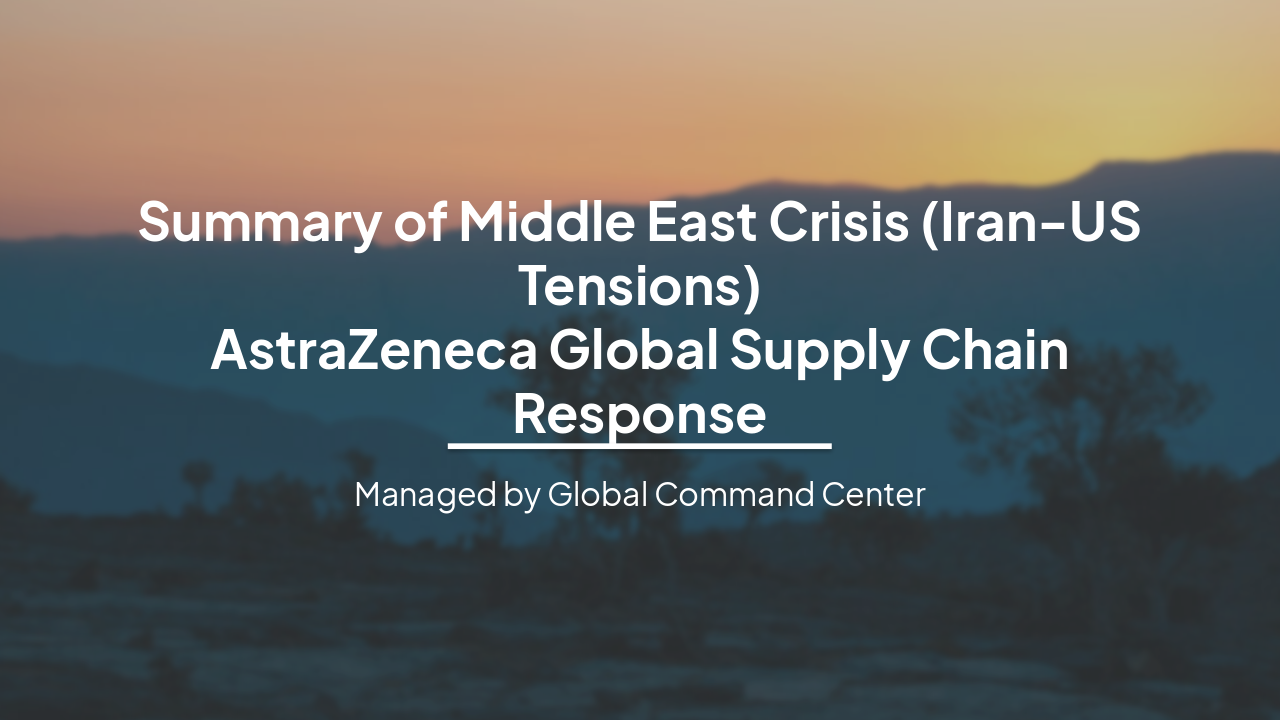 AstraZeneca Global Supply Chain Response to Middle East Crisis (Iran-US Tensions)