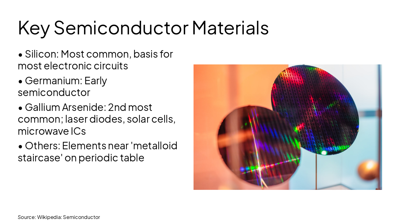Slide 5 - Key Semiconductor Materials