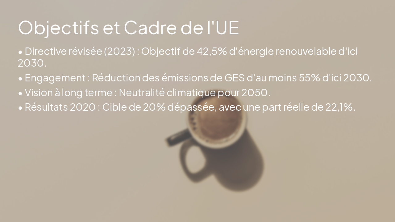 Slide 4 - Objectifs et Cadre de l'UE