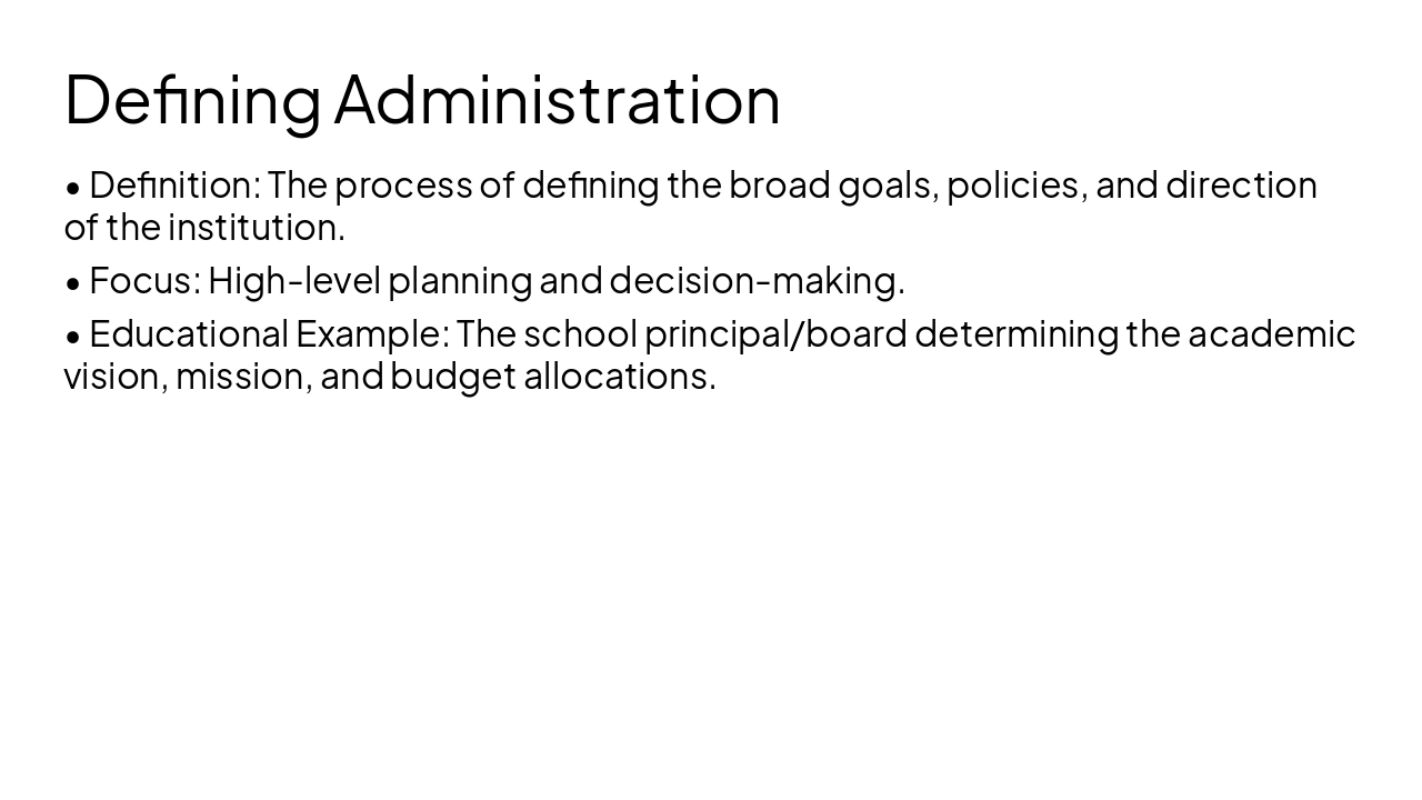 Slide 5 - Defining Administration