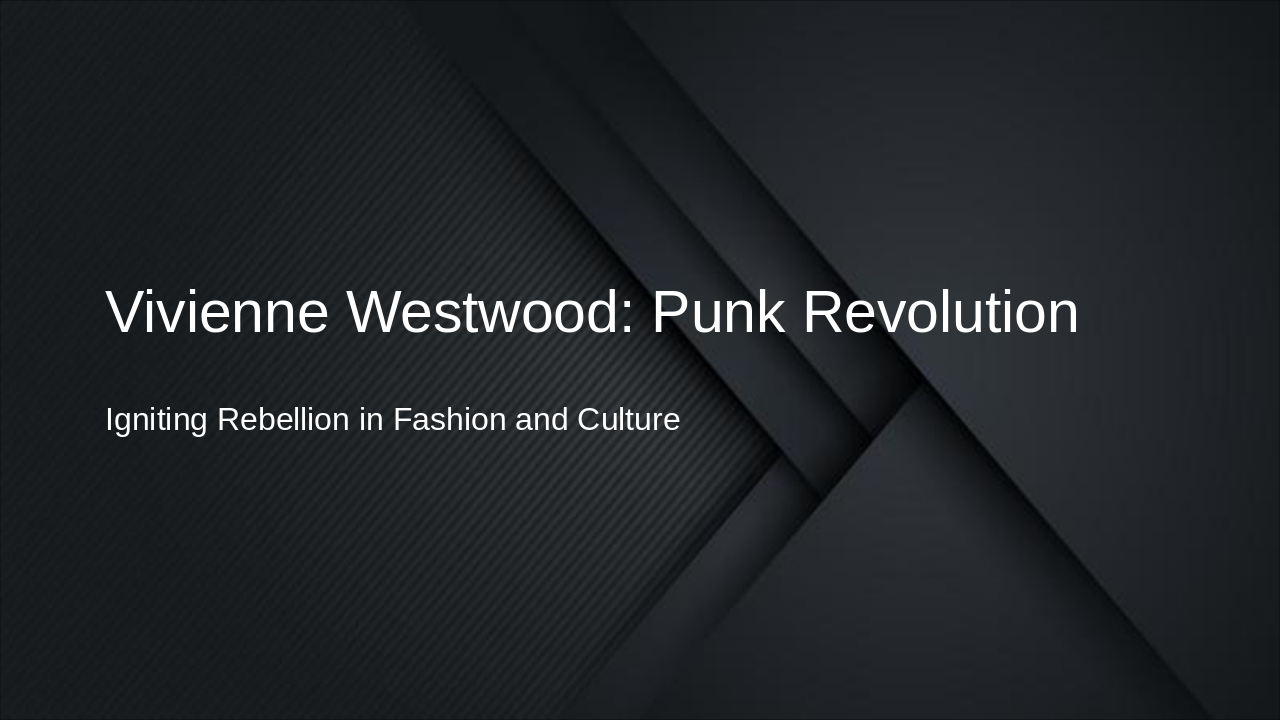 Vivienne Westwood: Punk Revolution