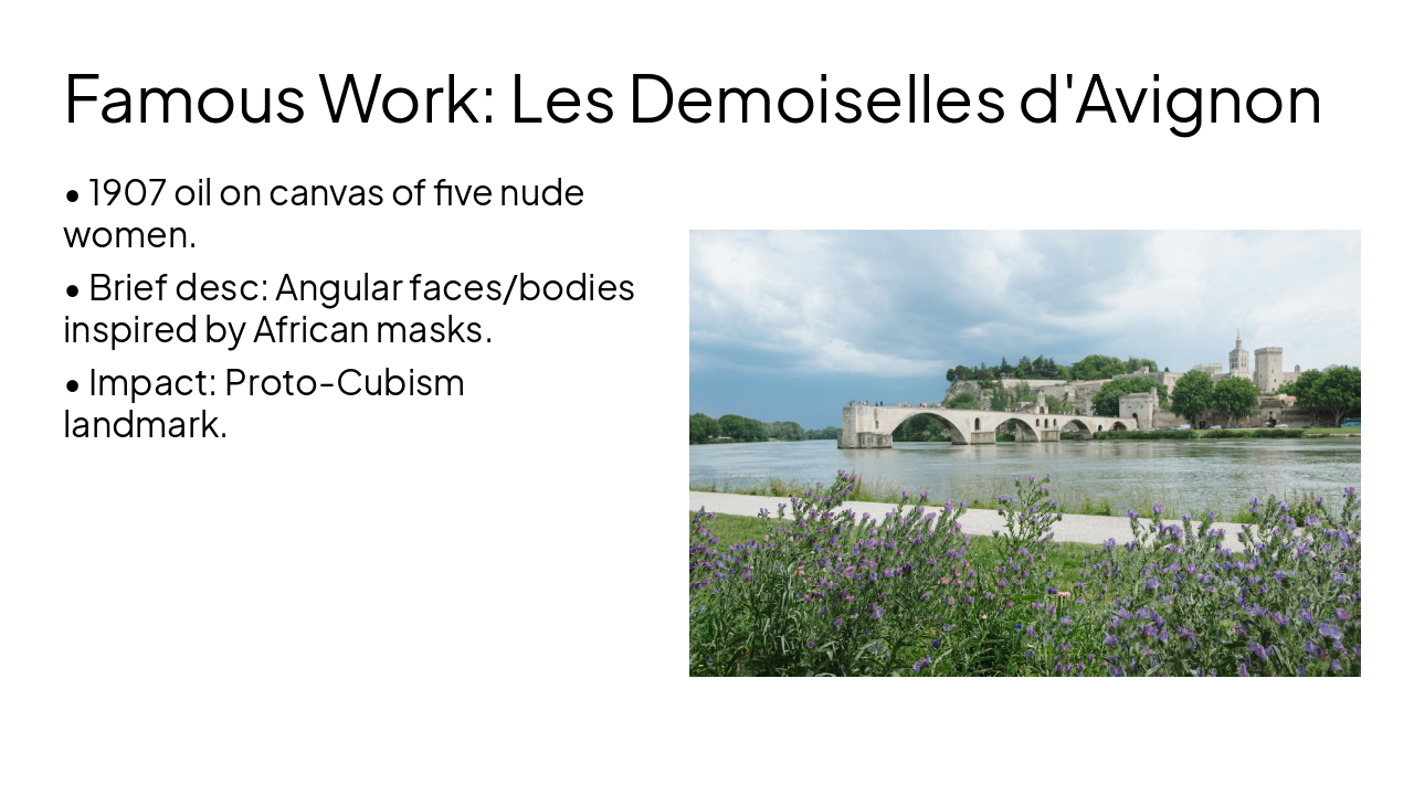 Slide 18 - Famous Work: Les Demoiselles d'Avignon