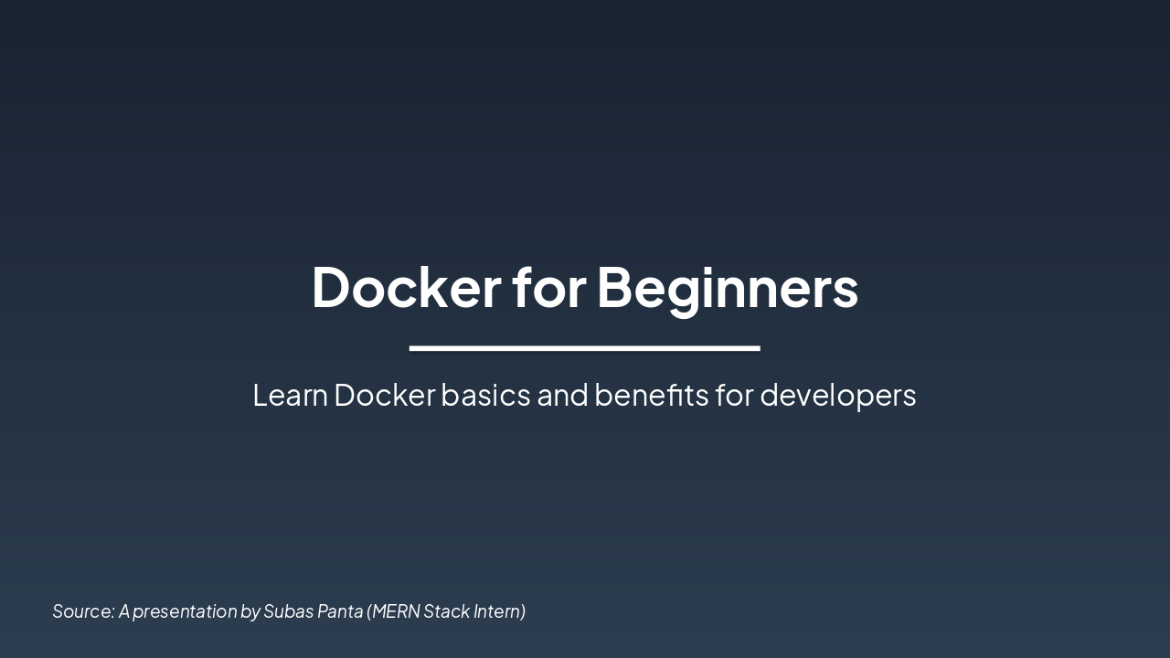 Slide 1 - Docker for Beginners