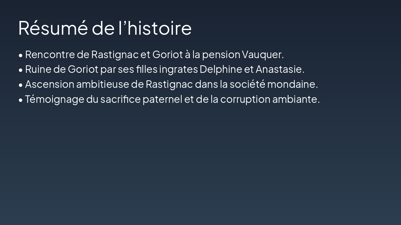 Slide 3 - Résumé de l’histoire