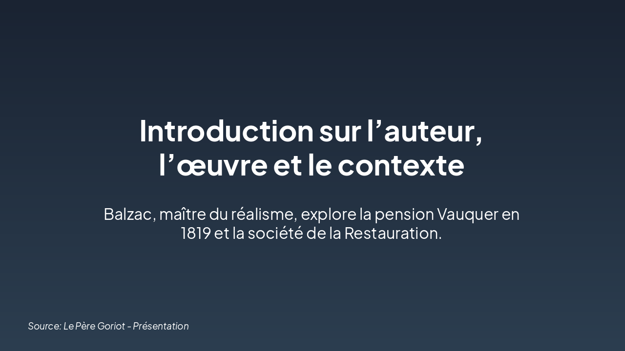 Slide 2 - Introduction sur l’auteur, l’œuvre et le contexte