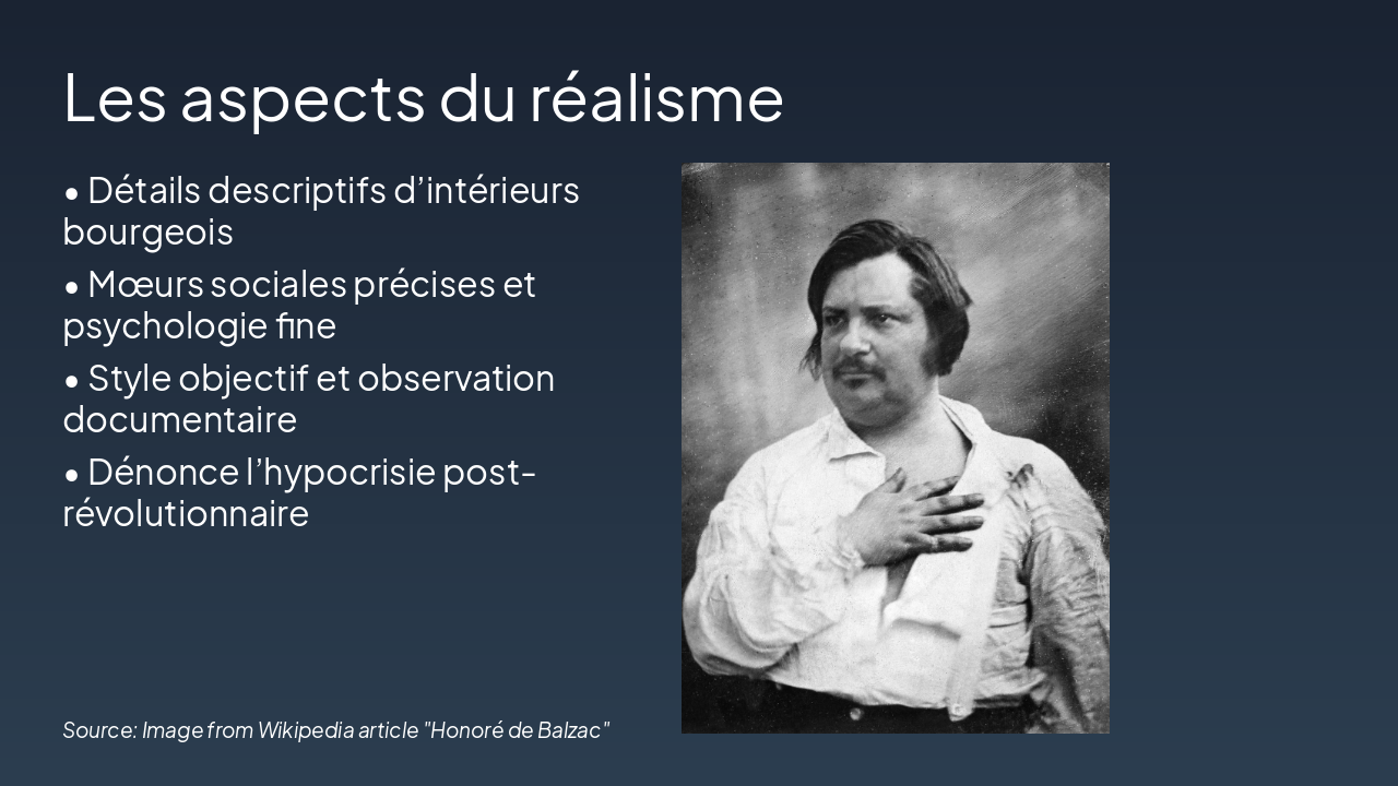 Slide 6 - Les aspects du réalisme