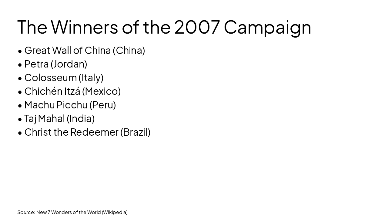 Slide 6 - The Winners of the 2007 Campaign