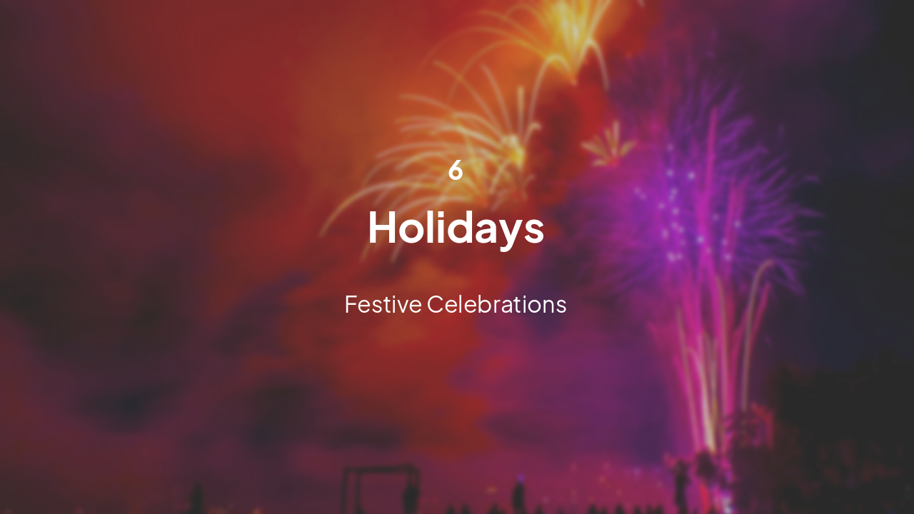 Slide 13 - Holidays
