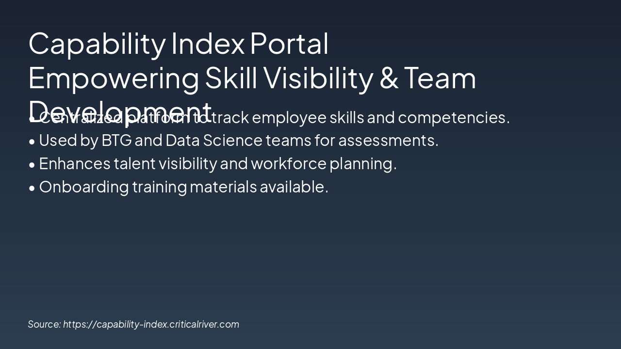 CriticalRiver's Skills & Learning Portals