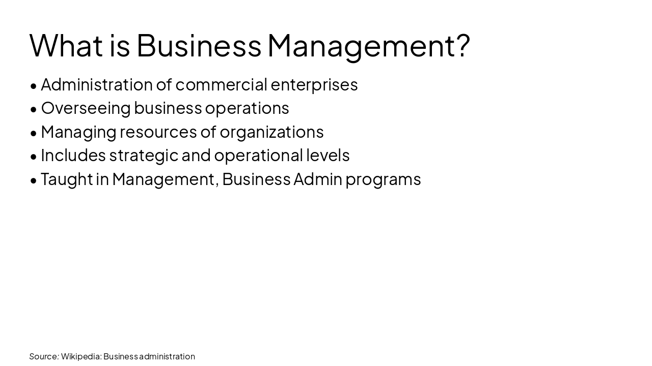 Slide 4 - What is Business Management?
