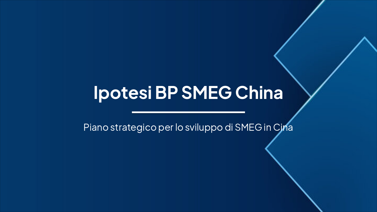Ipotesi BP SMEG China: Piano Strategico