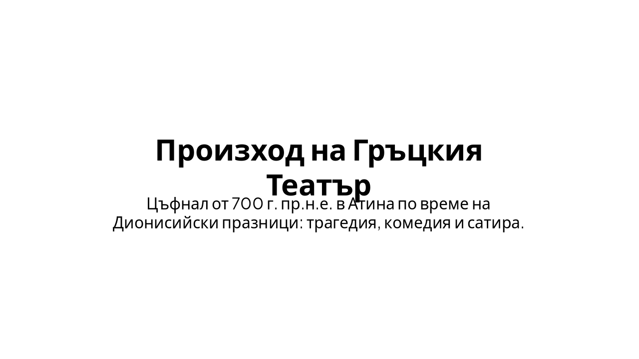 Slide 3 - Произход на Гръцкия Театър