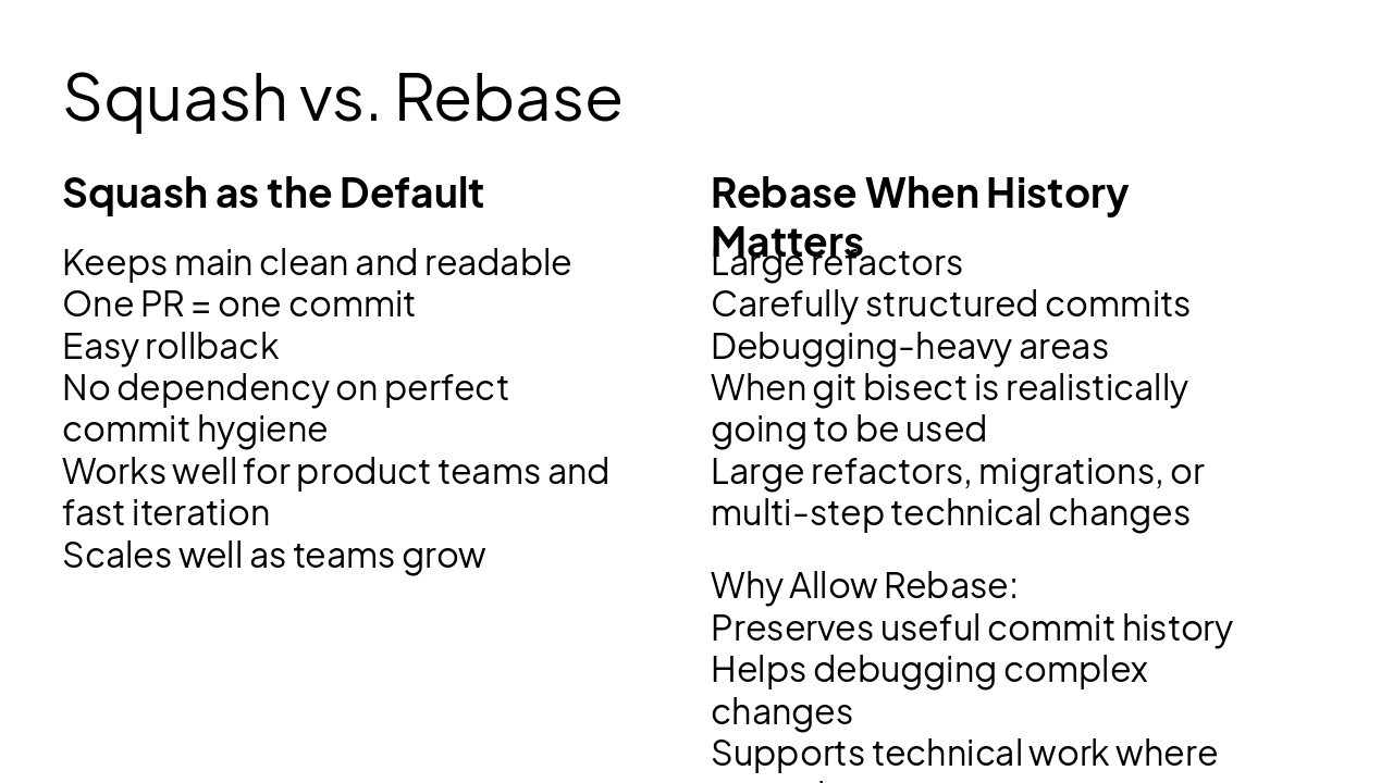 Slide 7 - Squash vs. Rebase