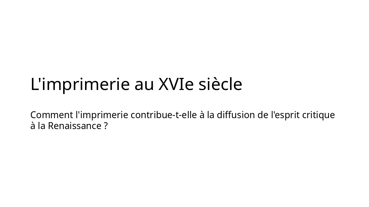 Printing Press: Igniting Renaissance Critical Thinking