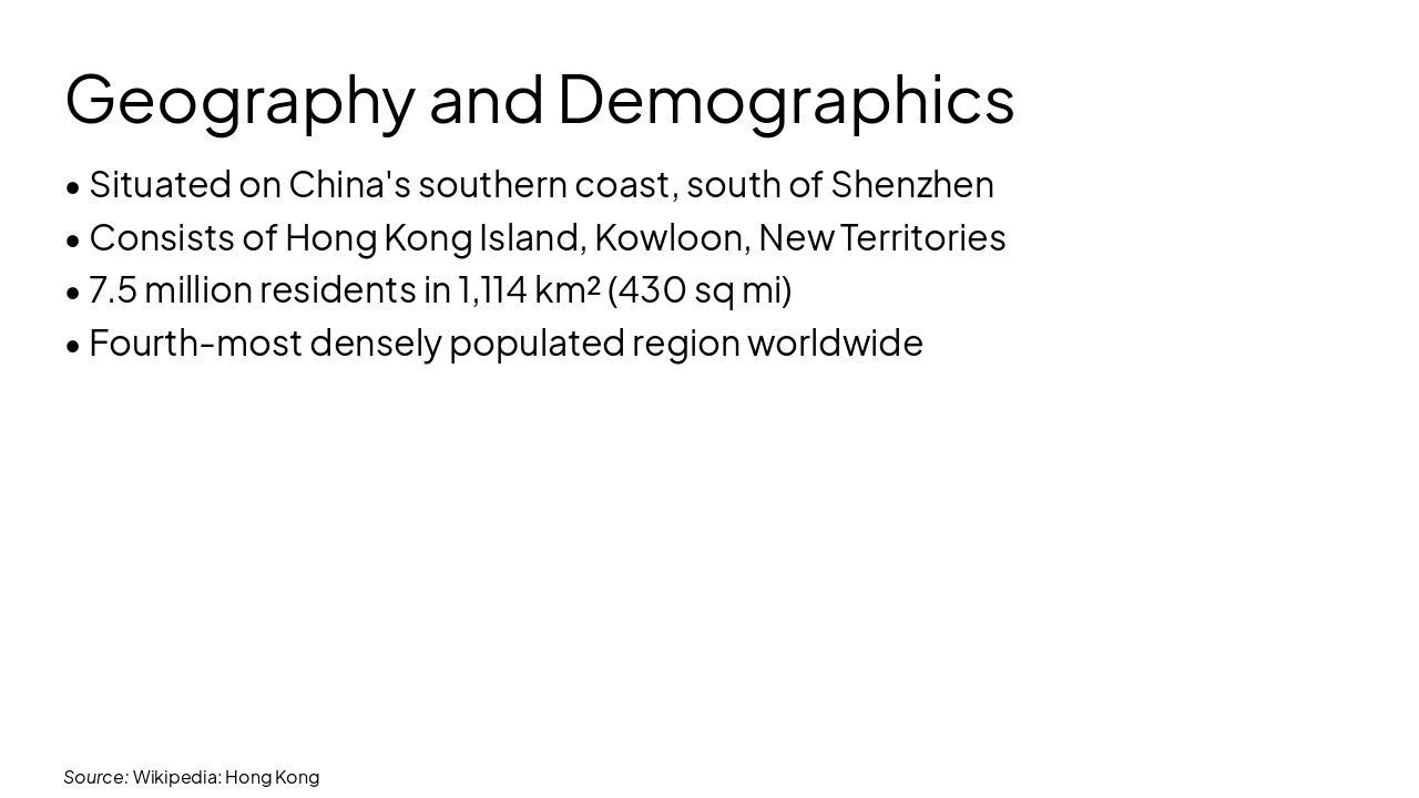 Slide 4 - Geography and Demographics