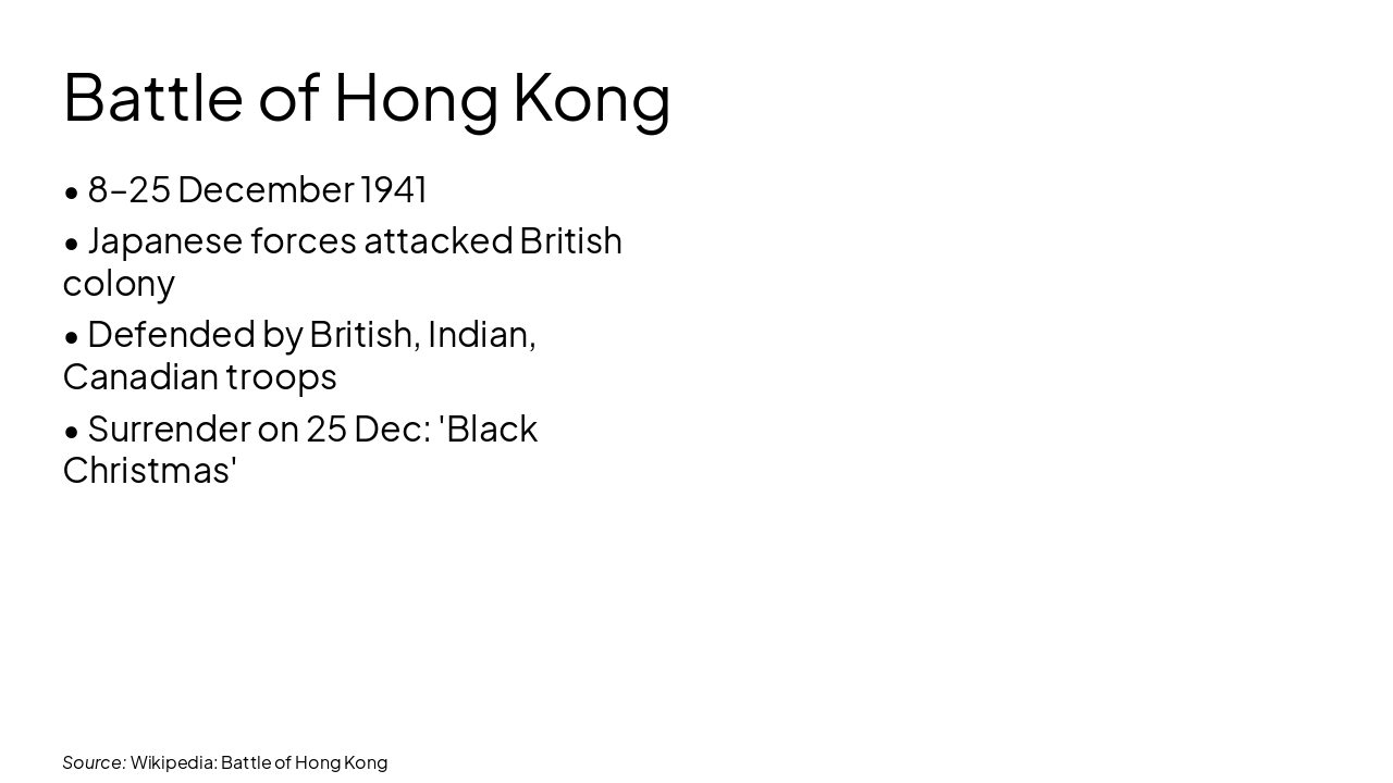 Slide 8 - Battle of Hong Kong