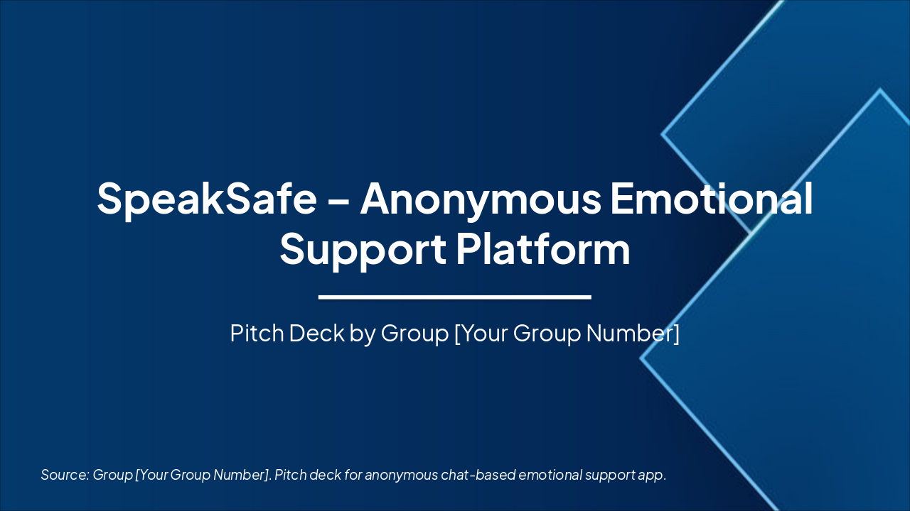 SpeakSafe: Anonymous Support Pitch Deck (34 chars)