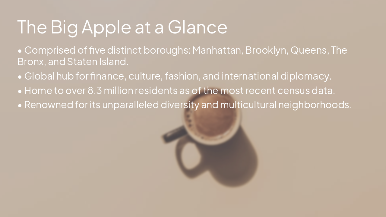Slide 4 - The Big Apple at a Glance