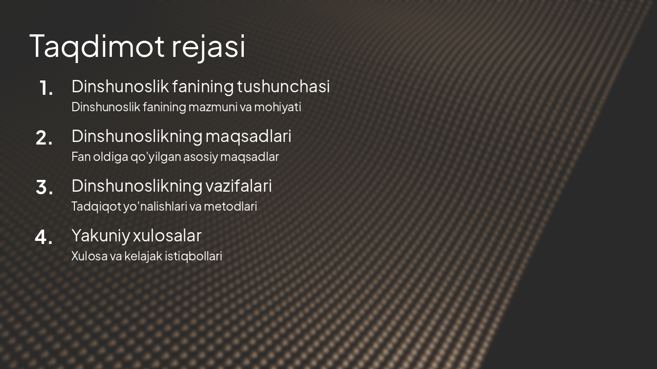 Slide 2 - Taqdimot rejasi