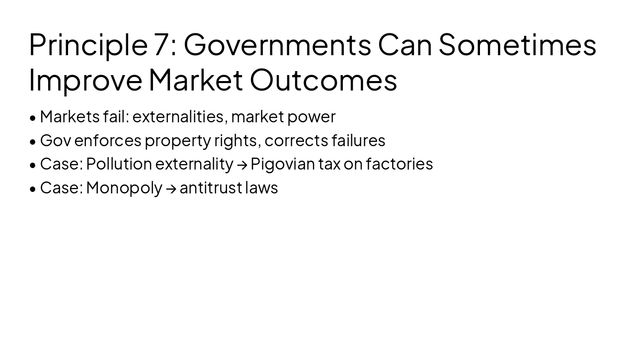Slide 16 - Principle 7: Governments Can Sometimes Improve Market Outcomes