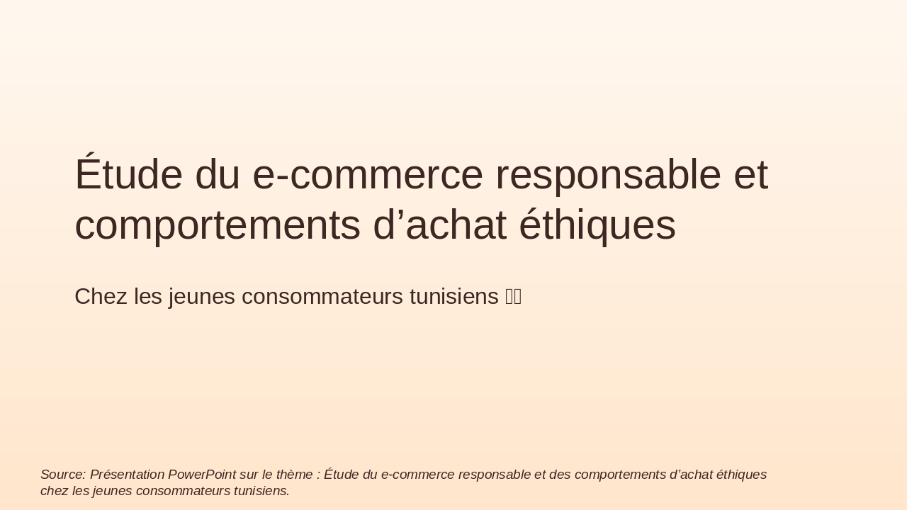 E-commerce Responsable & Jeunes Éthiques Tunisie (45 chars)