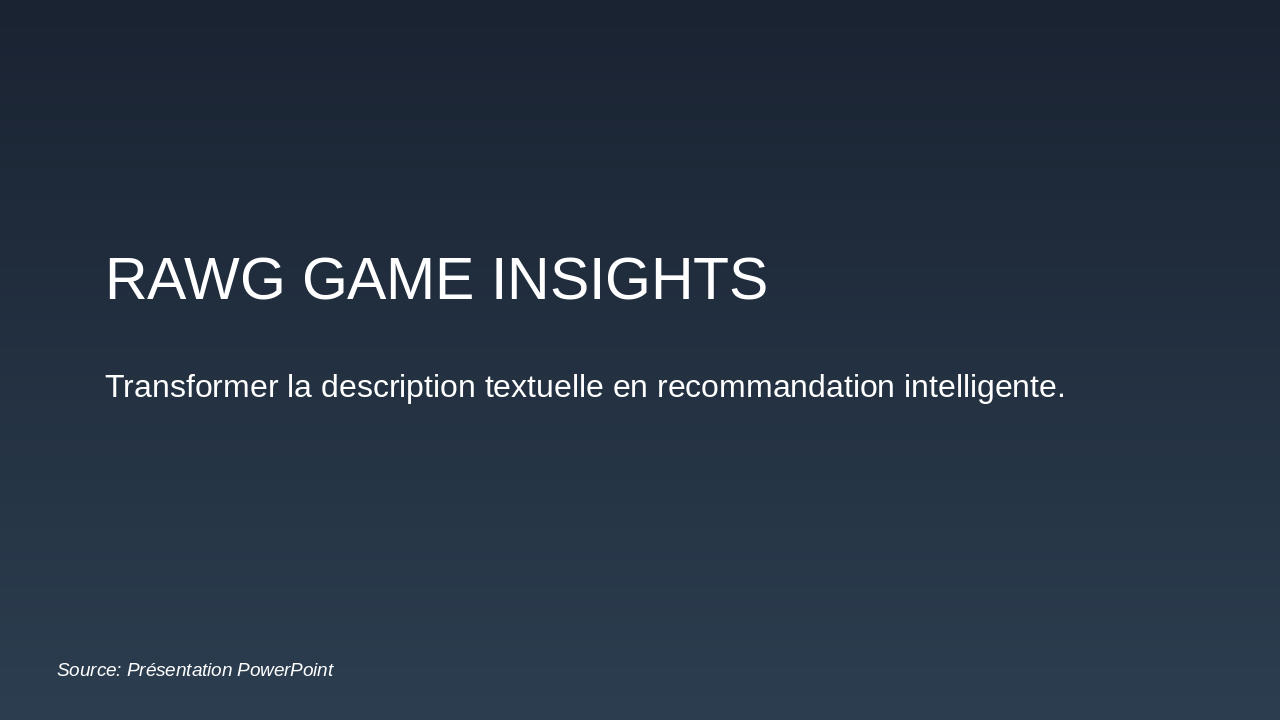 RAWG Game Insights: NLP-Powered Recommendations