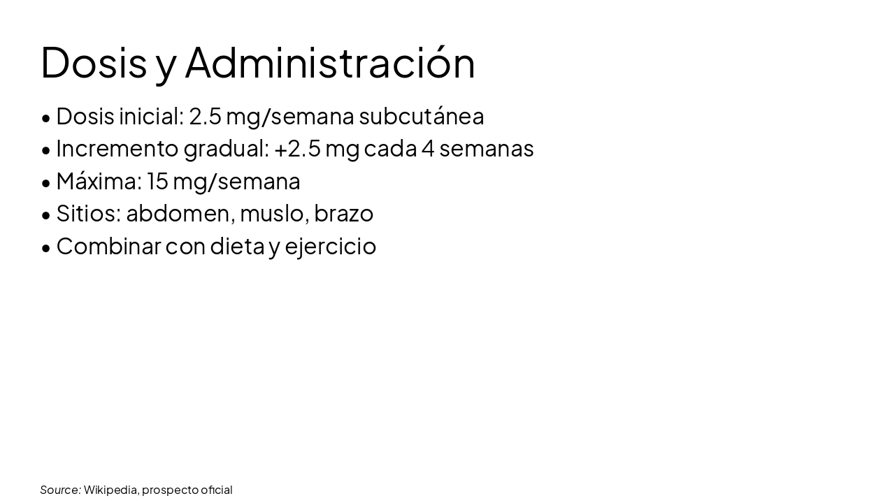 Slide 10 - Dosis y Administración