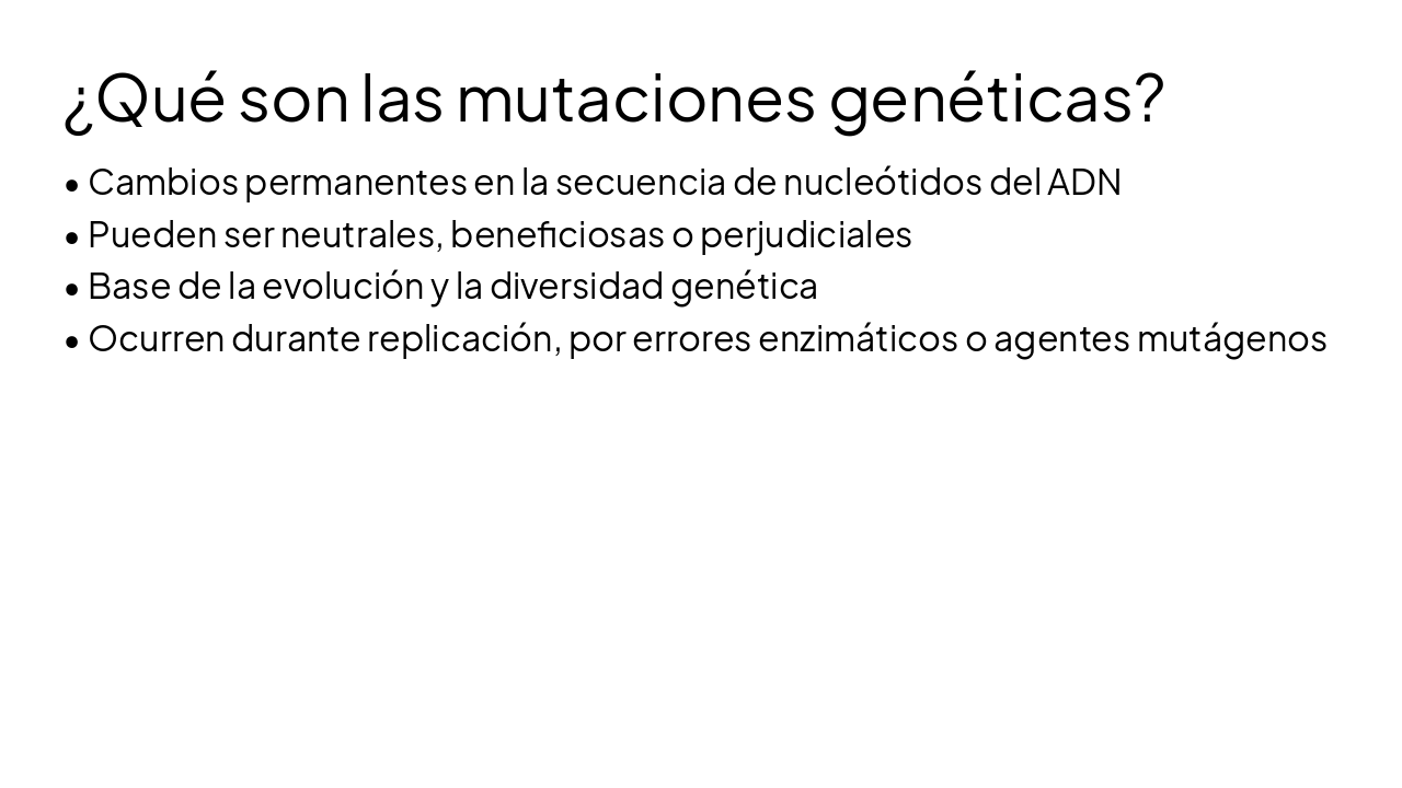 Slide 2 - ¿Qué son las mutaciones genéticas?