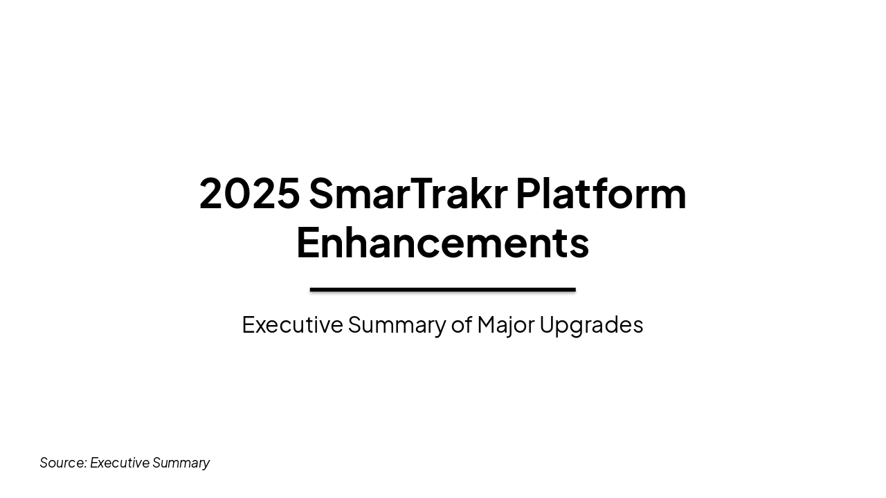 2025 SmarTrakr Platform Upgrades