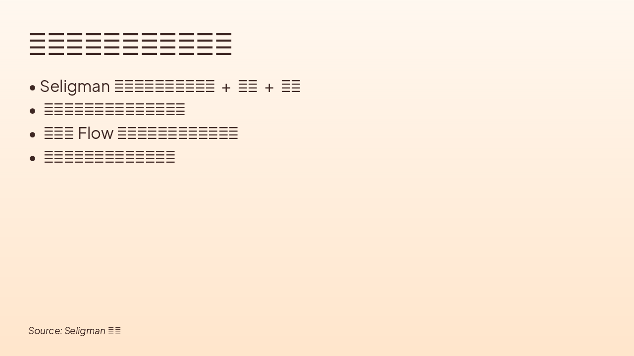 Slide 6 - 积极心理学:幸福三要素