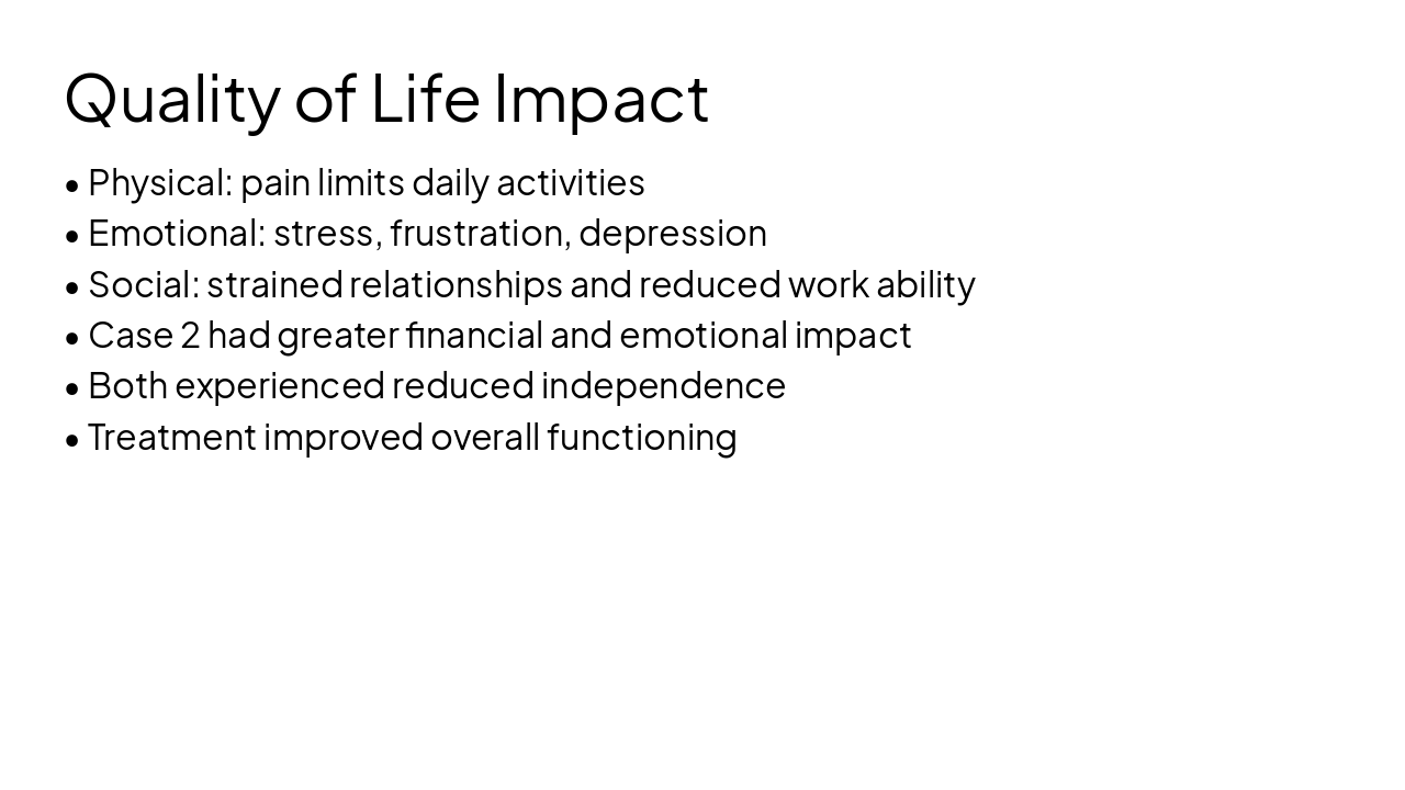 Slide 12 - Quality of Life Impact