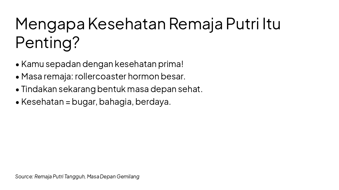Slide 2 - Mengapa Kesehatan Remaja Putri Itu Penting?
