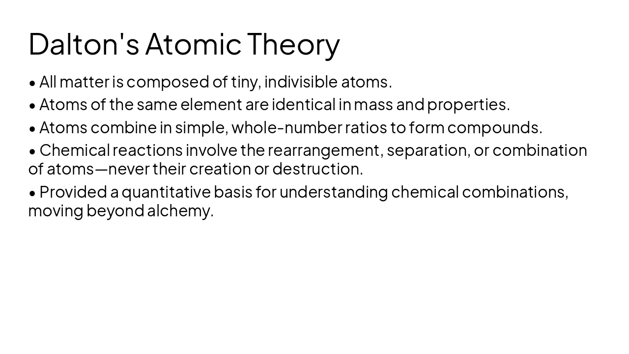 Slide 5 - Dalton's Atomic Theory