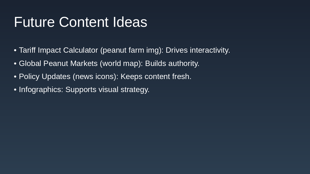 Slide 8 - Future Content Ideas