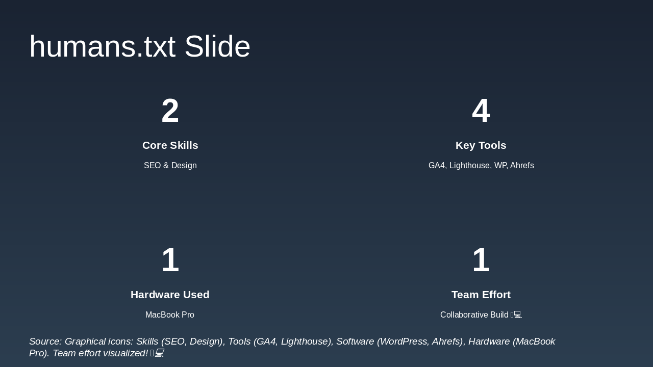 Slide 12 - humans.txt Slide