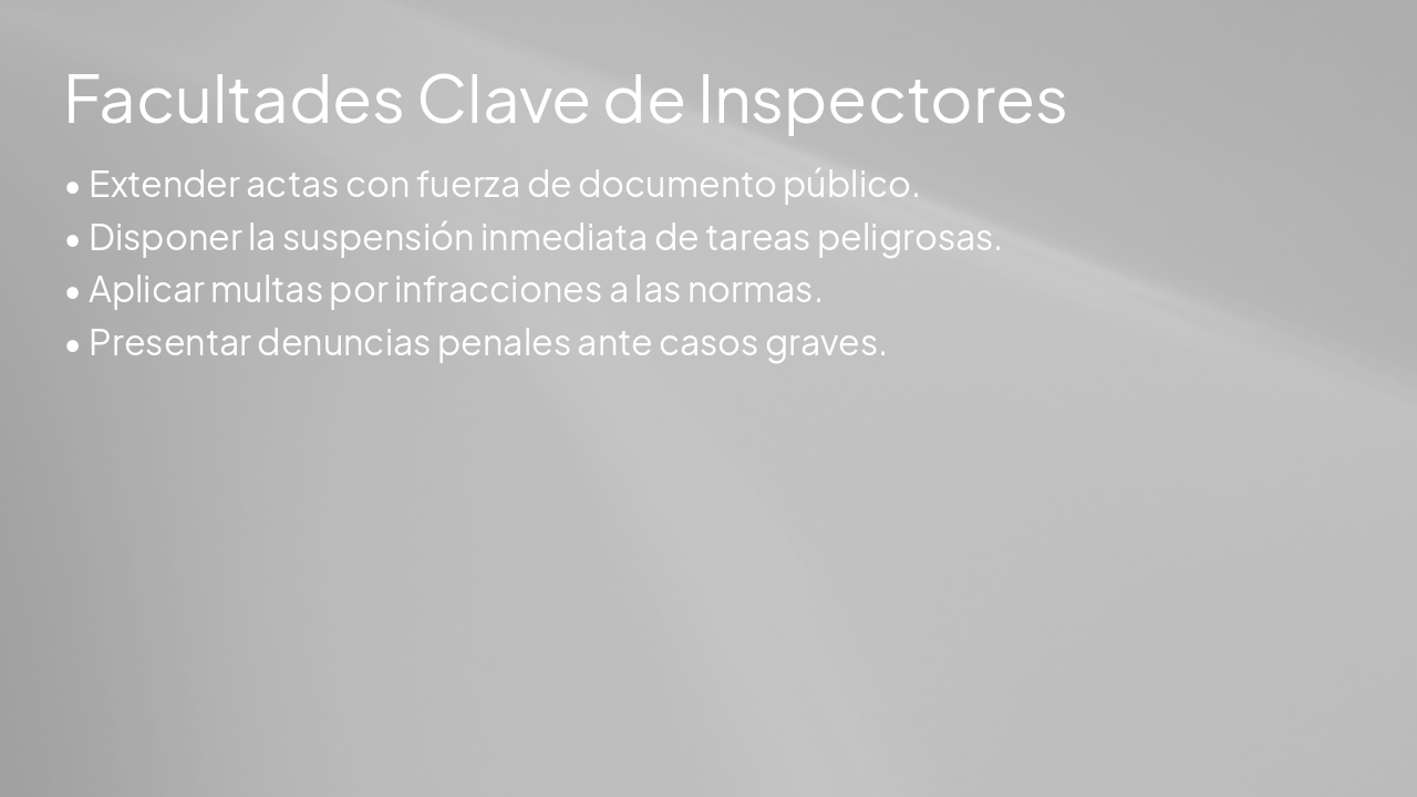 Slide 10 - Facultades Clave de Inspectores